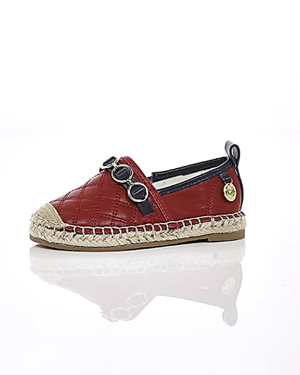 360 degree animation of product Mini girls red espadrille plimsolls frame-0