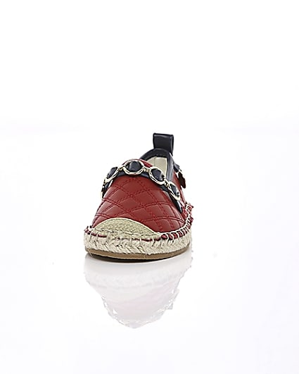360 degree animation of product Mini girls red espadrille plimsolls frame-4