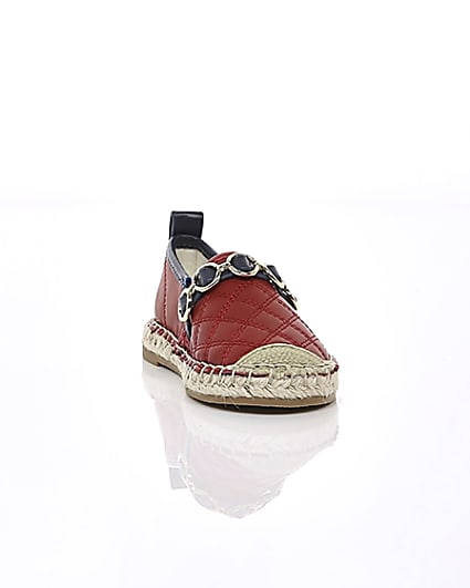 360 degree animation of product Mini girls red espadrille plimsolls frame-6