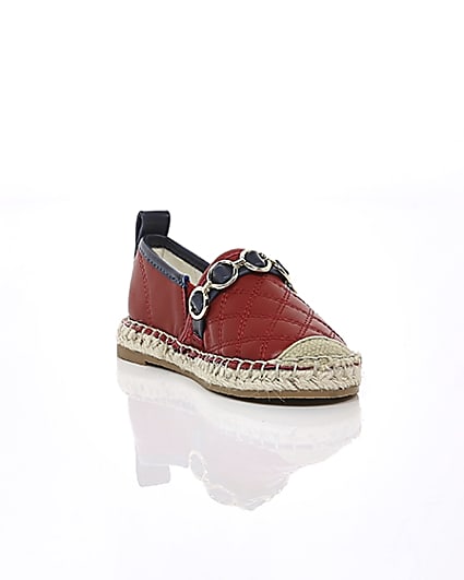 360 degree animation of product Mini girls red espadrille plimsolls frame-7
