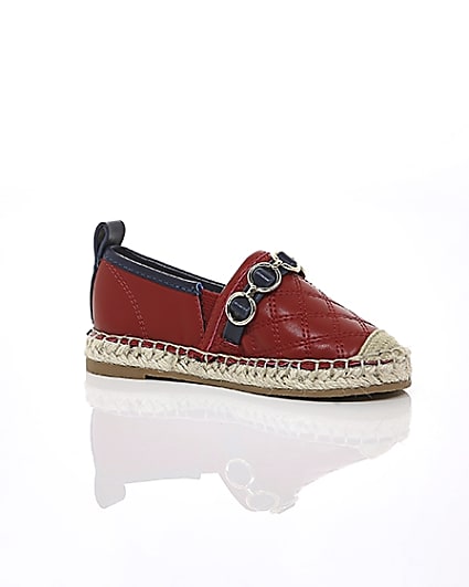 360 degree animation of product Mini girls red espadrille plimsolls frame-9