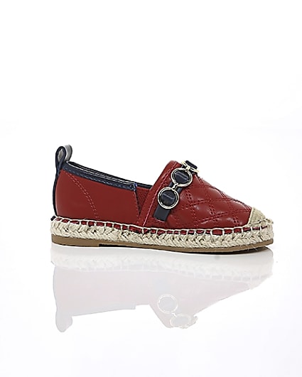 360 degree animation of product Mini girls red espadrille plimsolls frame-10