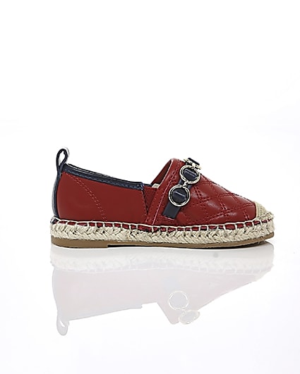 360 degree animation of product Mini girls red espadrille plimsolls frame-11