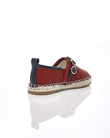 360 degree animation of product Mini girls red espadrille plimsolls frame-14