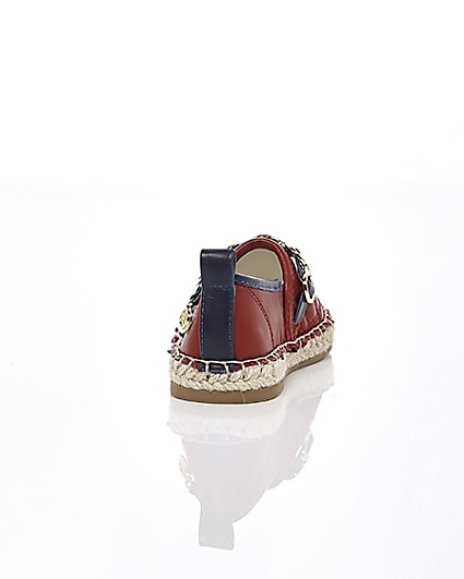 360 degree animation of product Mini girls red espadrille plimsolls frame-16