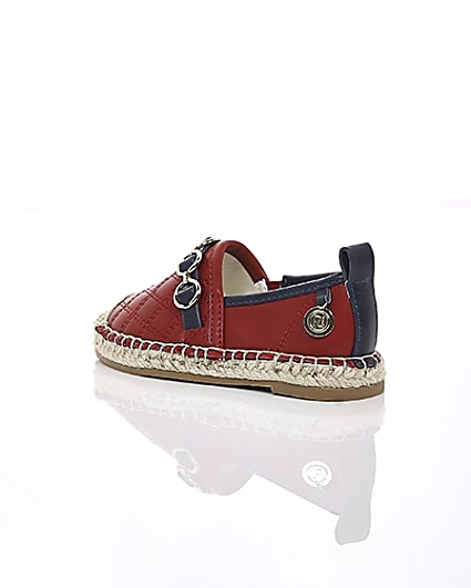 360 degree animation of product Mini girls red espadrille plimsolls frame-20