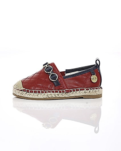 360 degree animation of product Mini girls red espadrille plimsolls frame-23