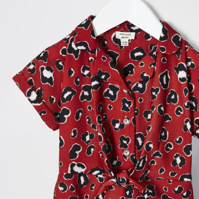 red leopard playsuit