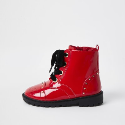river island patent lace up boots