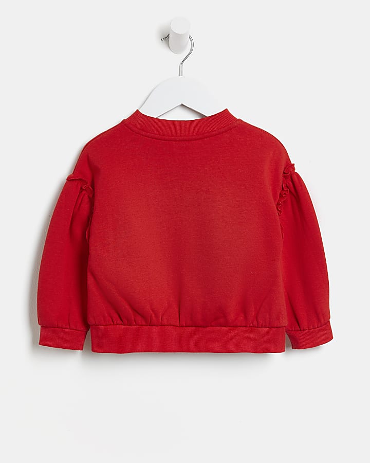 Mini girls red So Cute printed sweatshirt