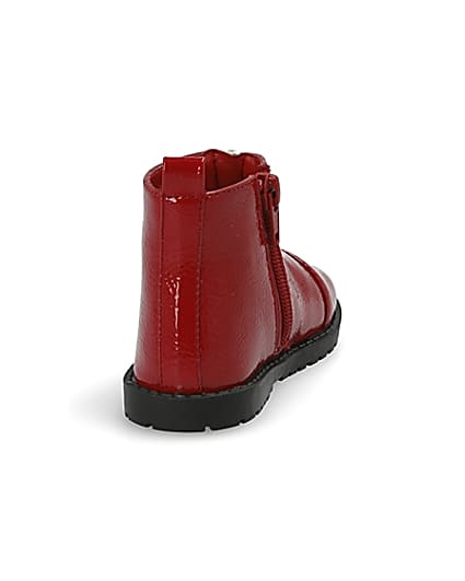 360 degree animation of product Mini girls red zip front boots frame-10