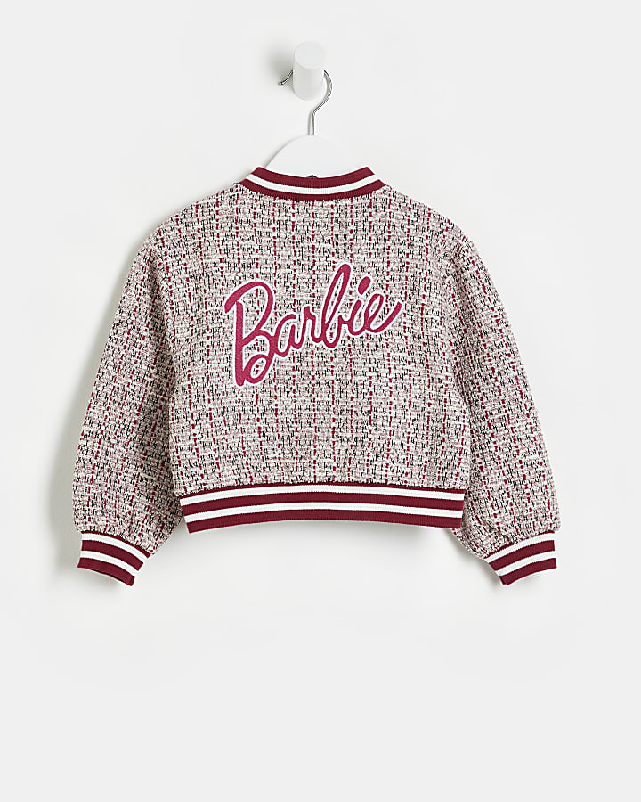 Mini Girls RI x Barbie Boucle Bomber jacket