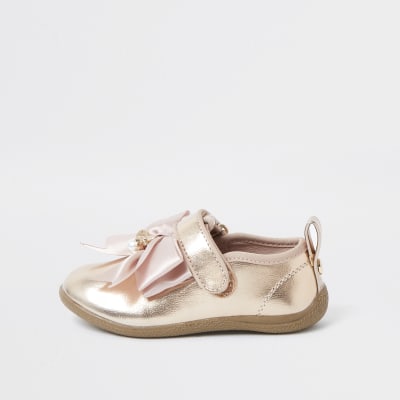 river island rose gold wedges