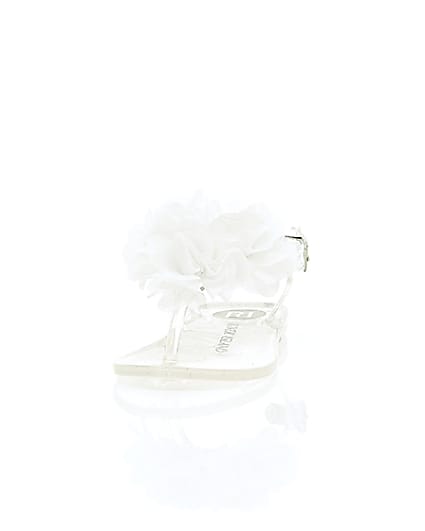 360 degree animation of product Mini girls silver corsage jelly sandals frame-3