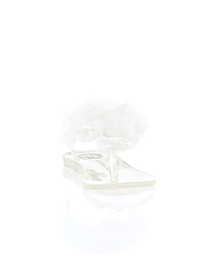 360 degree animation of product Mini girls silver corsage jelly sandals frame-5