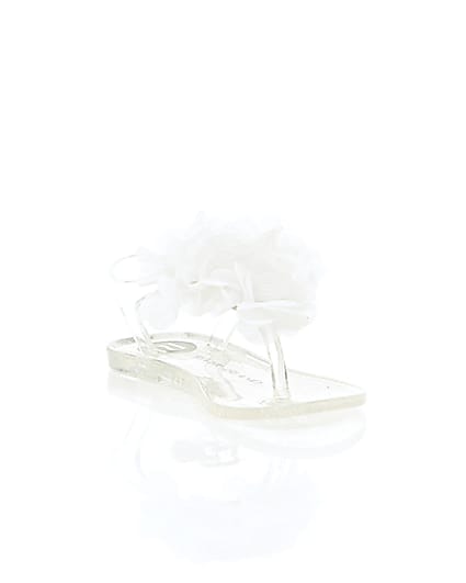 360 degree animation of product Mini girls silver corsage jelly sandals frame-6