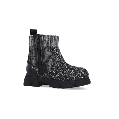 Girls silver 2024 glitter boots