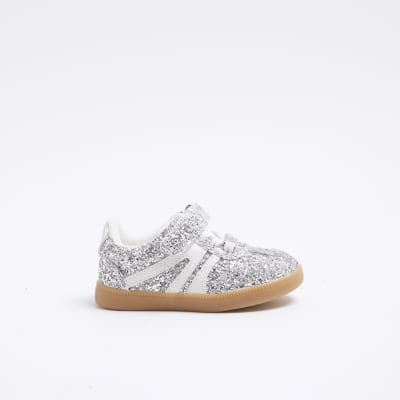 Silver velcro shoes on sale