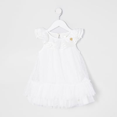 girls white ruffle dress