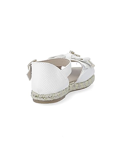 360 degree animation of product Mini girls white bow espadrille sandals frame-11