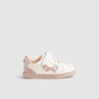 Mini Girls White Bow Trainers