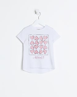 Mini girls White Box heart Graphic t-shirt