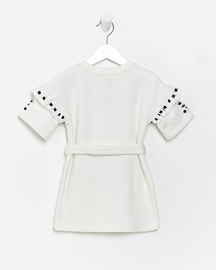 Mini girls white broidery dress