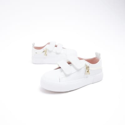 Mini Girls White Charm Trainers