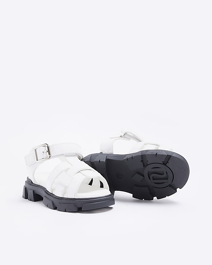 Mini girls white Chunky gladiator sandals