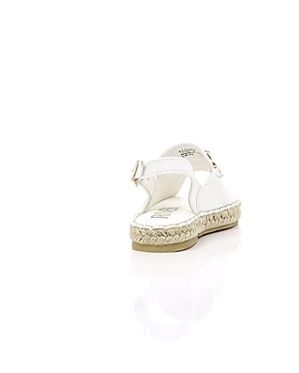 360 degree animation of product Mini girls white espadrille trim sandals frame-14