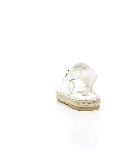360 degree animation of product Mini girls white espadrille trim sandals frame-16