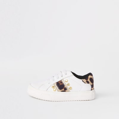 girls leopard print trainers