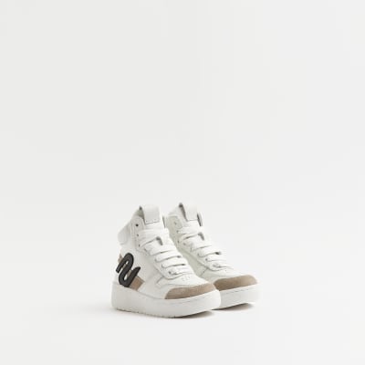 Mini Girls White Nushu High Top Trainers