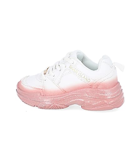 360 degree animation of product Mini girls white ombre chunky trainers frame-4