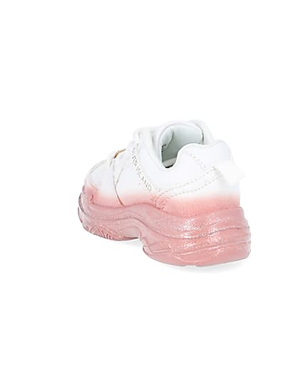 360 degree animation of product Mini girls white ombre chunky trainers frame-7