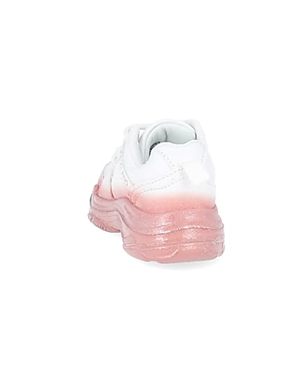 360 degree animation of product Mini girls white ombre chunky trainers frame-8