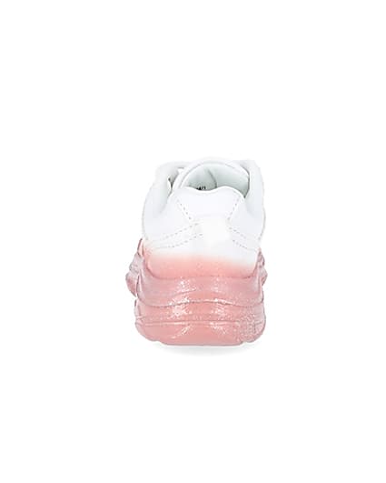 360 degree animation of product Mini girls white ombre chunky trainers frame-9