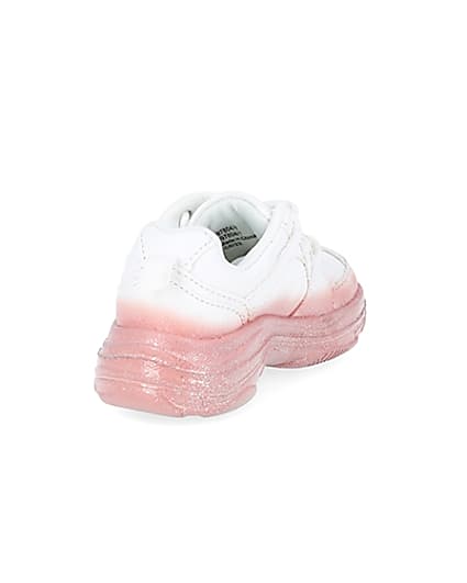 360 degree animation of product Mini girls white ombre chunky trainers frame-11
