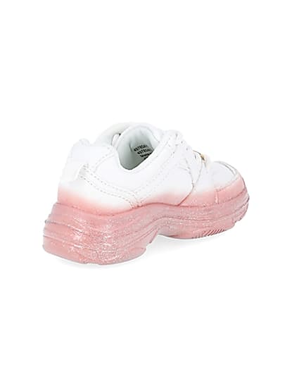 360 degree animation of product Mini girls white ombre chunky trainers frame-12