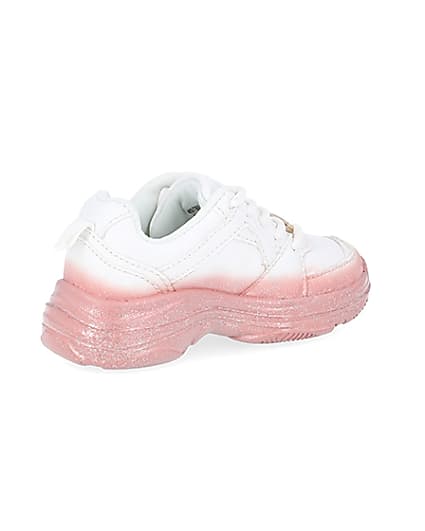 360 degree animation of product Mini girls white ombre chunky trainers frame-13