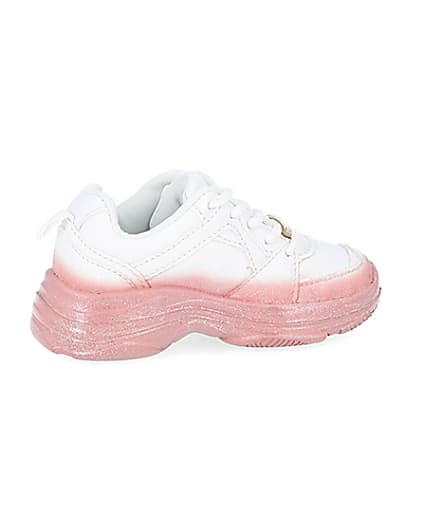 360 degree animation of product Mini girls white ombre chunky trainers frame-14