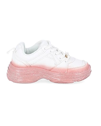 360 degree animation of product Mini girls white ombre chunky trainers frame-15