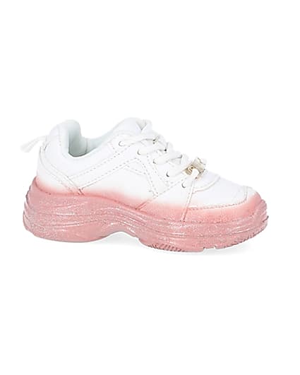 360 degree animation of product Mini girls white ombre chunky trainers frame-16