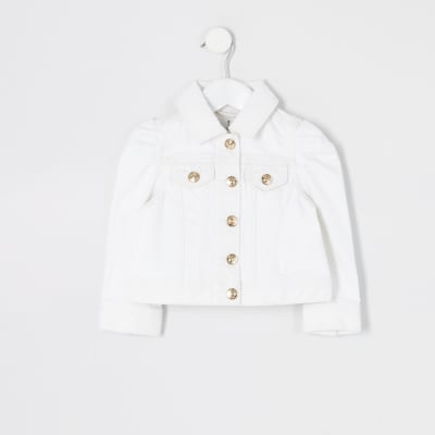 girls white denim jacket