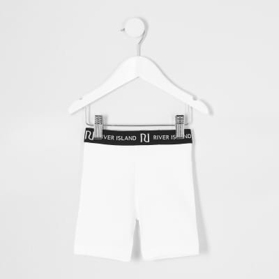 girls white bike shorts