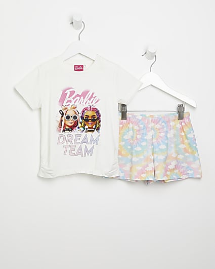 Mini girls white RI x Barbie pyjama set