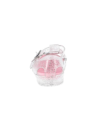 360 degree animation of product Mini girls white studded caged jelly sandals frame-9