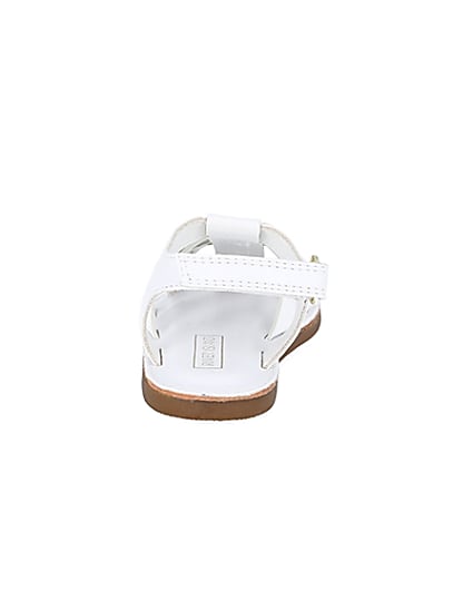 360 degree animation of product Mini girls white studded strappy sandals frame-9