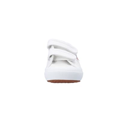 360 degree animation of product Mini girls white superga velcro shoes frame-21