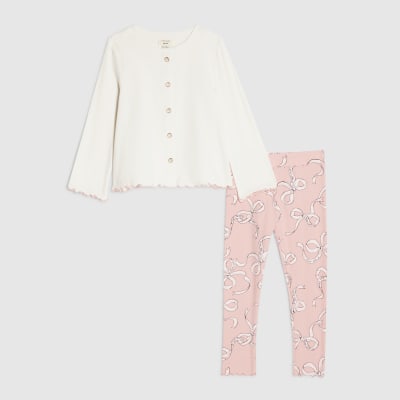 Mini Girls White Swing Cardigan Set